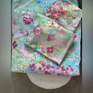 Floral Print Twin Duvet Cover Two Pillowcases